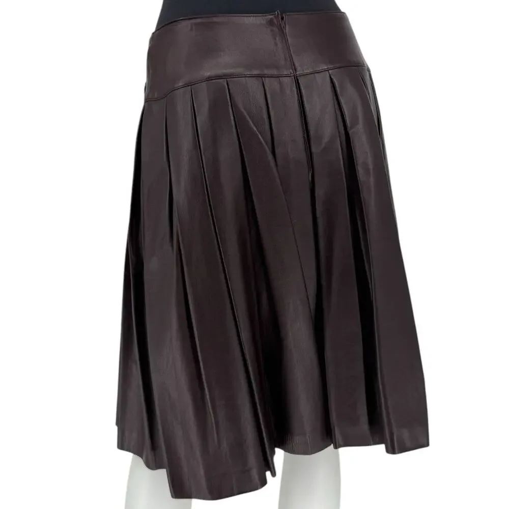 Chanel Fall 2001 Pleated Lambskin Skirt – Size 42